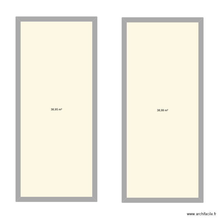 Projet.. Plan de 2 pièces et 78 m2