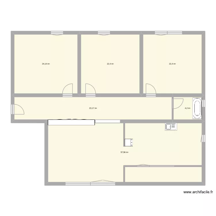 Weierweg. Plan de 6  et 154 m²