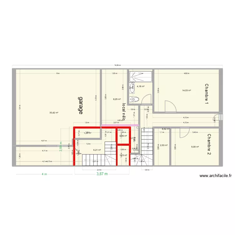 plan terrain 2026. Plan de 12  et 94 m²