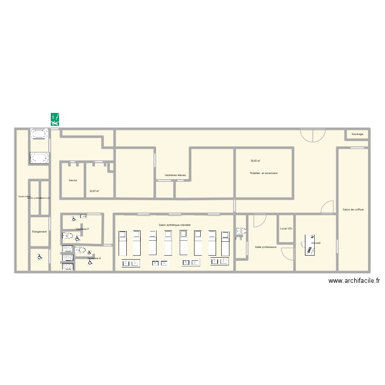 plan institut lycée. Plan de 18 pièces et 192 m2