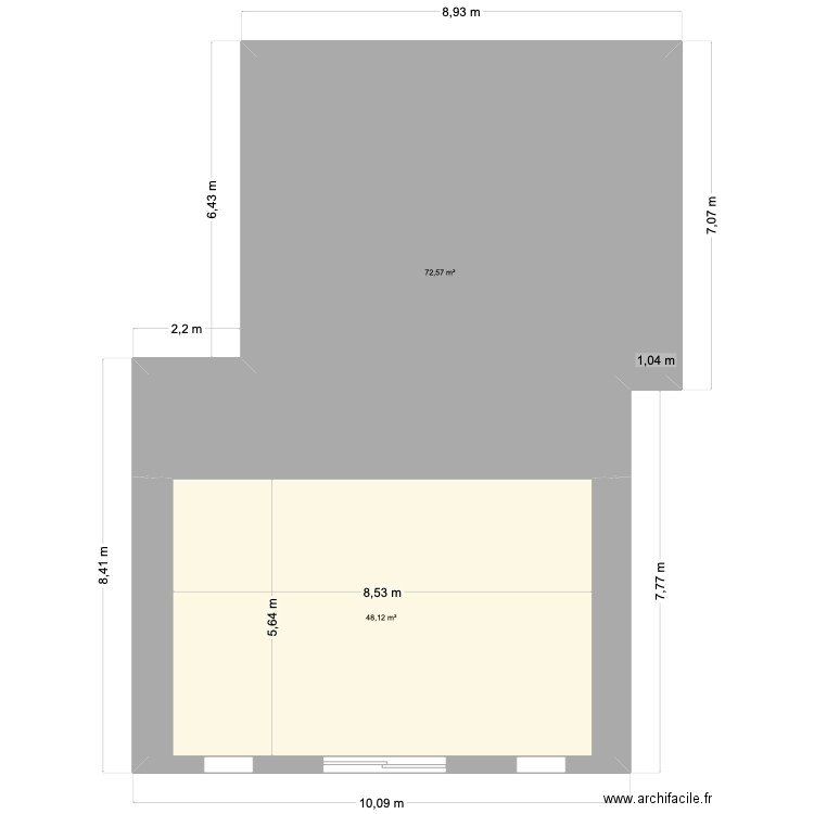 Vide-Sanitaire vierge. Plan de 2 pièces et 121 m2