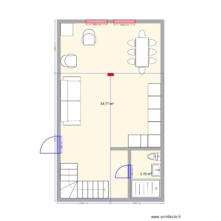 2х эт О. Plan de 6 pièces et 74 m2