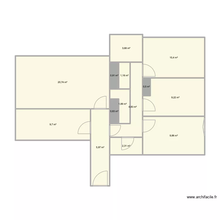 4b pont Colbert. Plan de 15 et 81 m² 4b pont Colbert. Plan de 15 et 81 m²