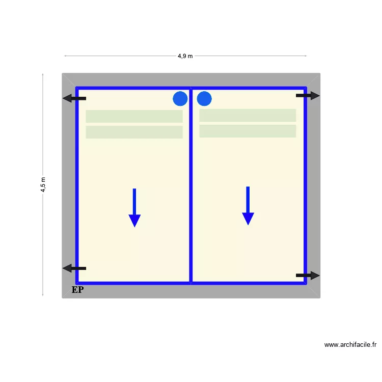Klar Studio. Plan de 3  et 36 m²