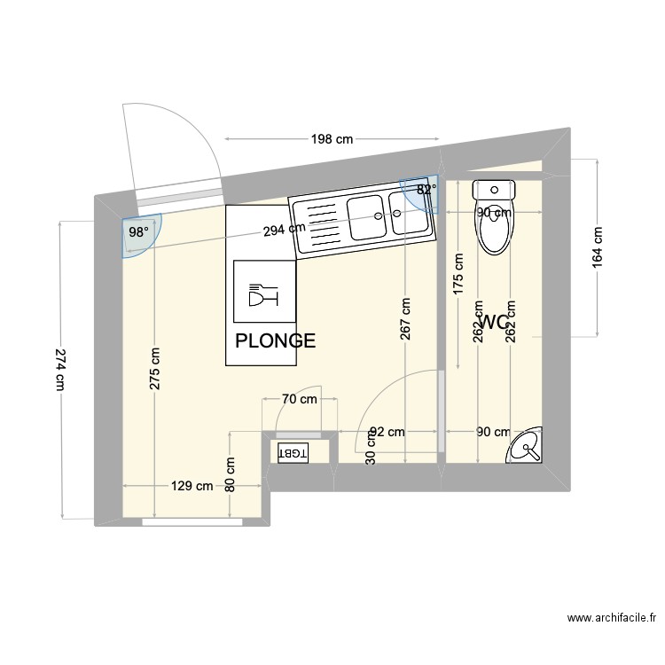 LA SALLE À MANGER. Plan de 4 pièces et 10 m2