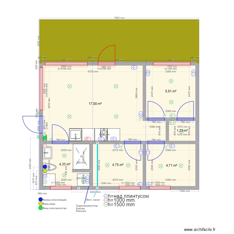 Иван Глинково коммуникации. Plan de 0 pièce et 0 m2