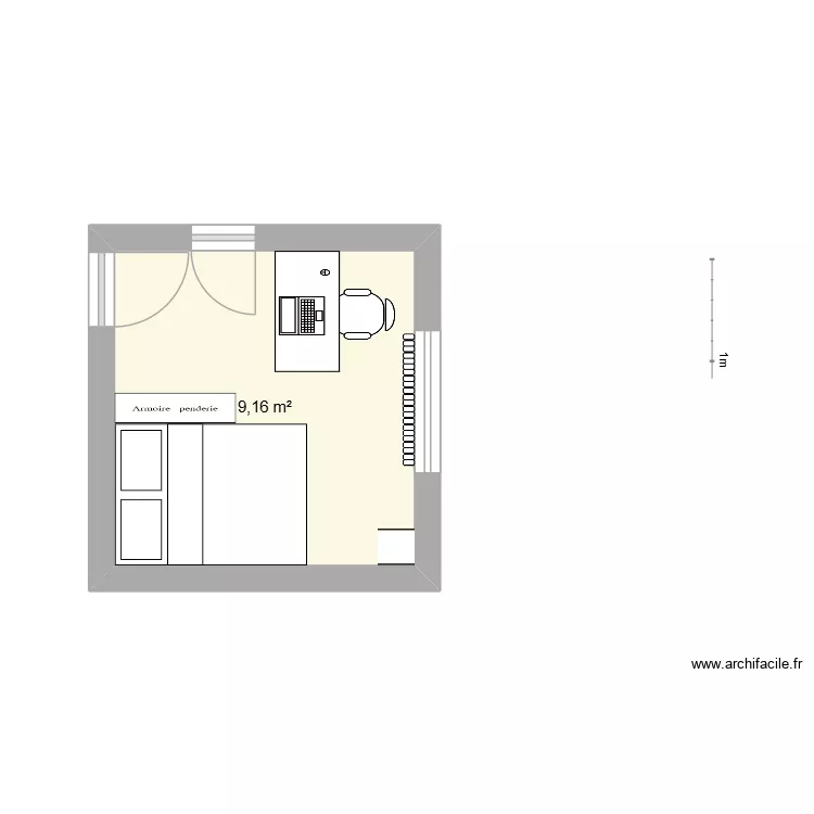 essai 2. Plan de 1  et 9 m²