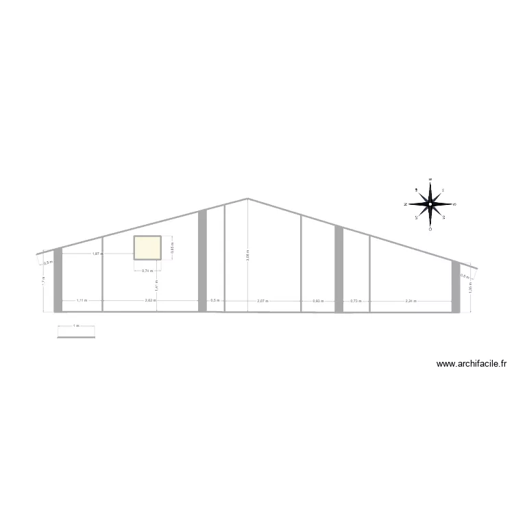 Face Ouest. Plan de 7 et 24 m² Face Ouest. Plan de 7 et 24 m²