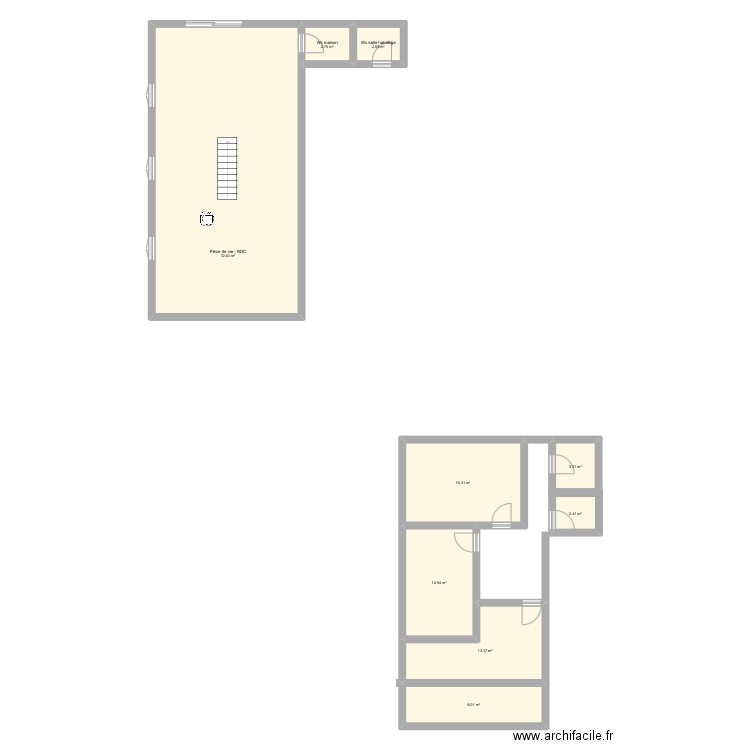 Channes. Plan de 9 pièces et 135 m2