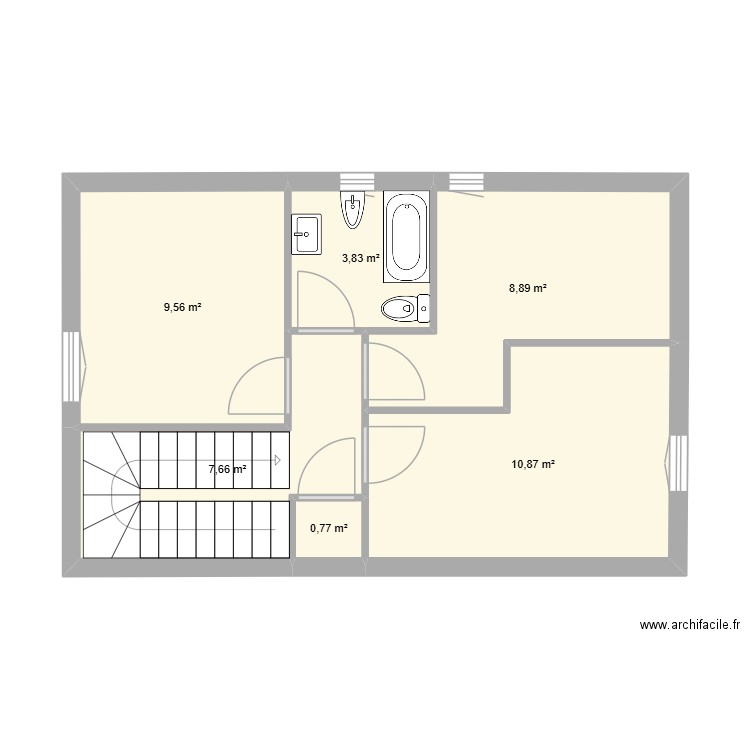 EXISTANT 2 EME URTIN. Plan de 6 pièces et 42 m2