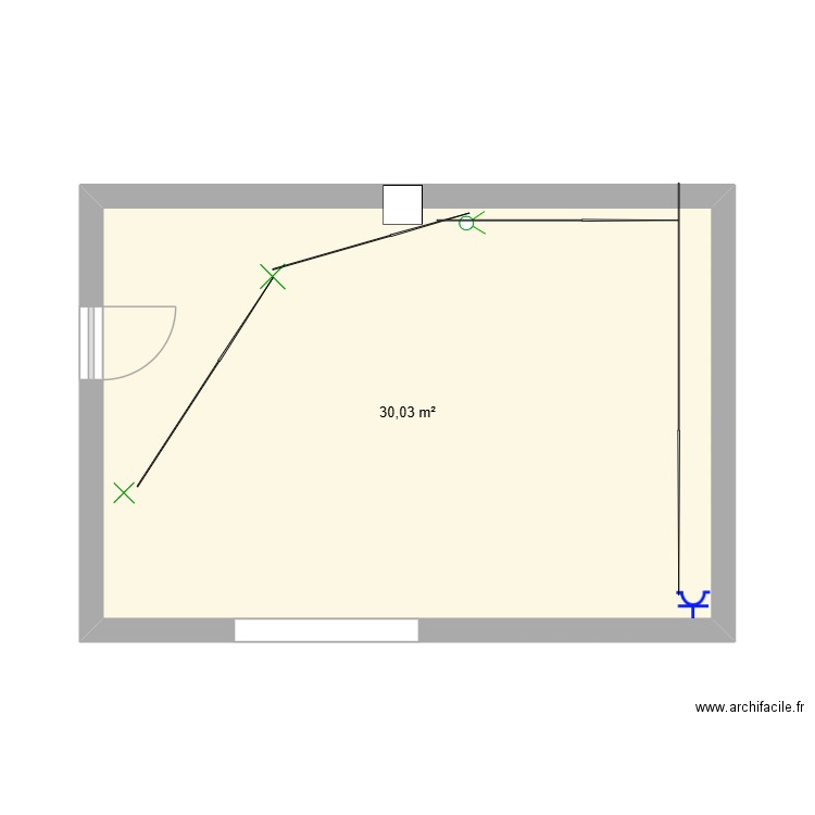 Plan Architectural. Plan de 1 pièce et 30 m2