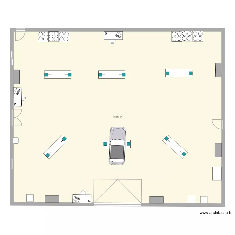 Am&eacute;lioration atelier. Plan de 1  et 253 m²