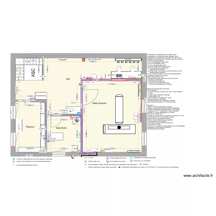 Etage Scanner - M. Ojéa - Prises - 5 juin 2026. Plan de 4 et 75 m² Etage Scanner - M. Ojéa - Prises - 5 juin 2026. Plan de 4 et 75 m²