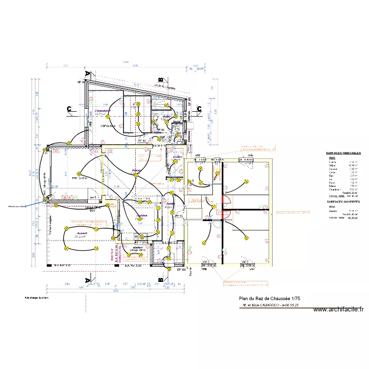 CABAROU plan elec. Plan de 