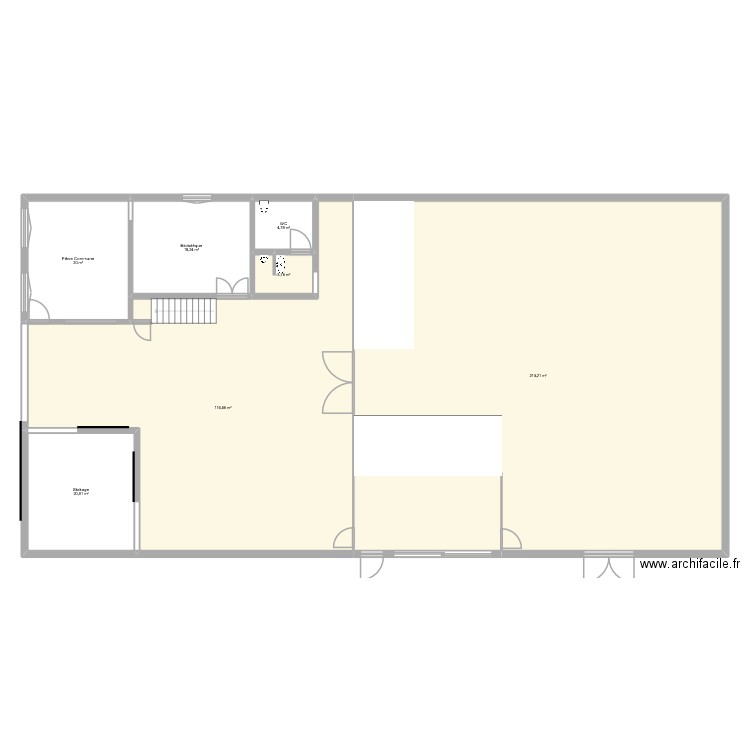 OULES CMEB RdeC projet. Plan de 7 pièces et 397 m2
