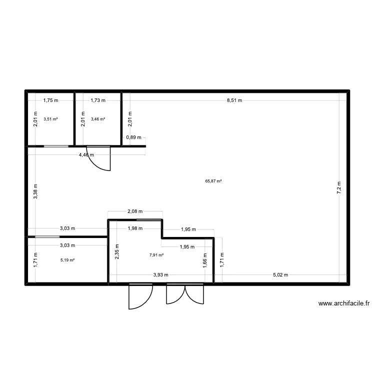 Plan Avant Travaux L'Oasis Lounge. Plan de 5 et 86 m² Plan Avant Travaux L'Oasis Lounge. Plan de 5 et 86 m²