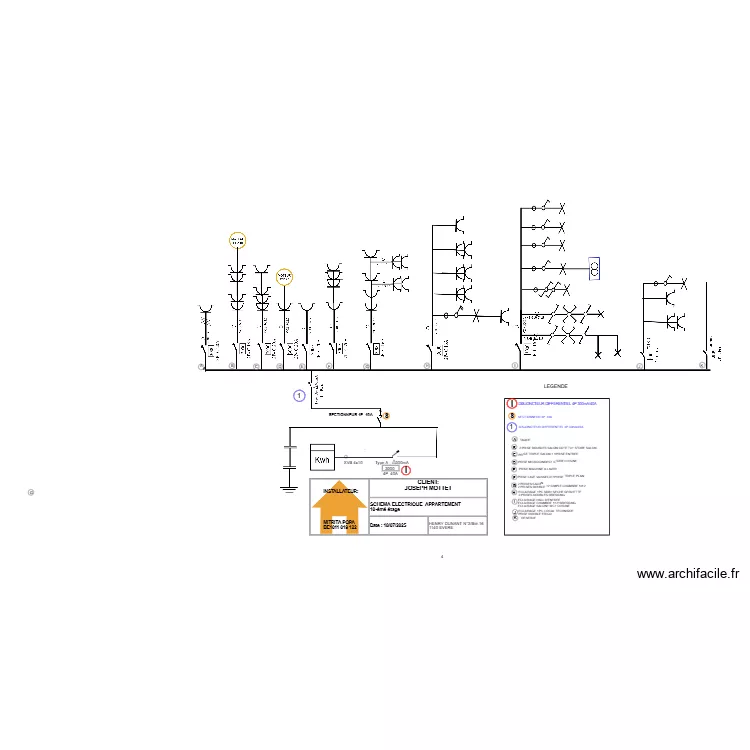 UNNIFILAIRE J MOTTET. Plan de 