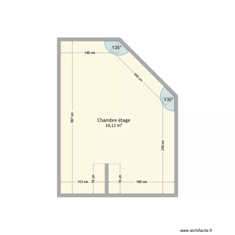 Coux - Chambre. Plan de 
