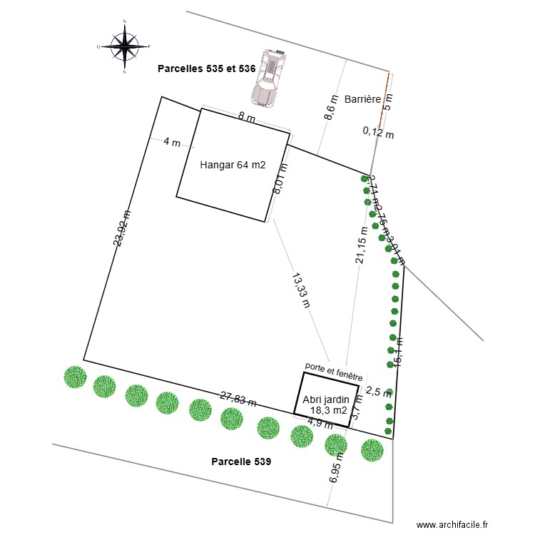 DP2 Plan de masse Parcelle 338 Abri jardin. Plan de 0 pièce et 0 m2