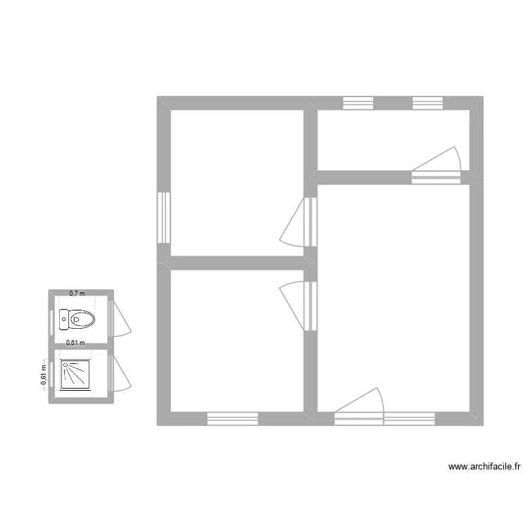 EXEMPLE. Plan de 6  et 33 m²