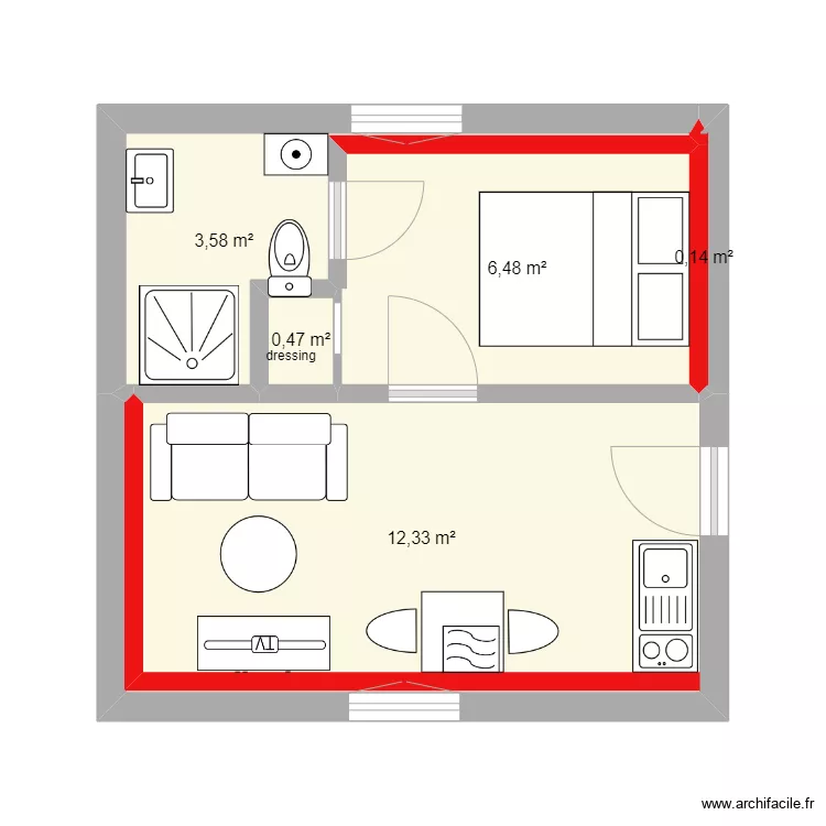 studio  n 62. Plan de 