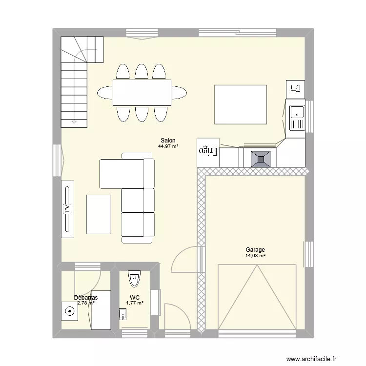 Maison Lelievre. Plan de 4  et 64 m²