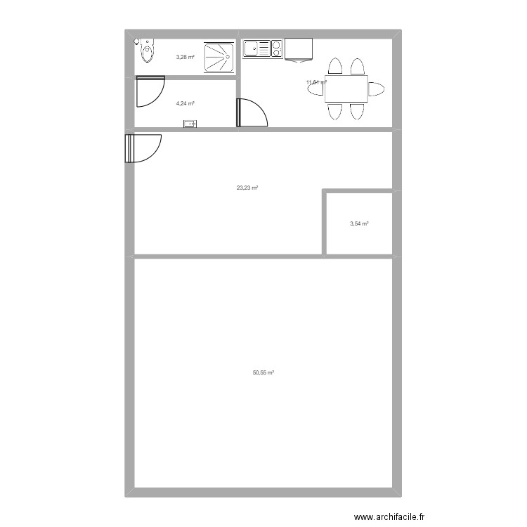 plan aj 1. Plan de 6 pièces et 96 m2