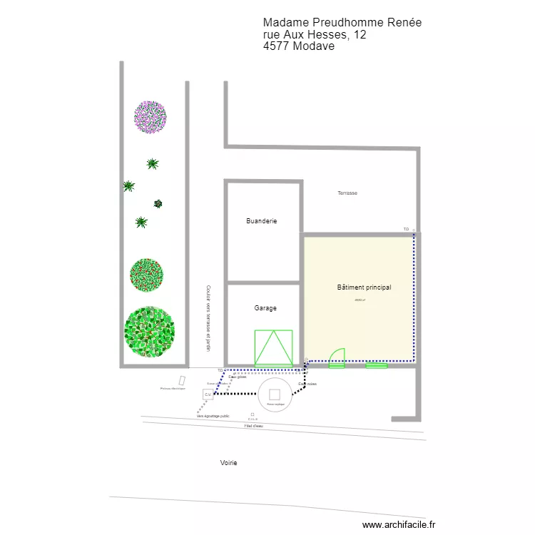 Plan d'égouttage . Plan de Plan d'égouttage . Plan de