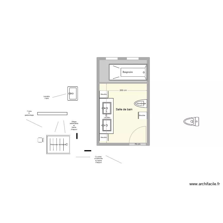 BLANCHOT SDB Existant. Plan de 