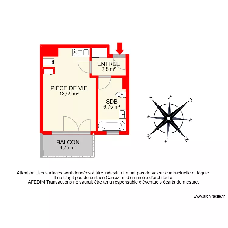 BI 30914. Plan de 6  et 34 m²