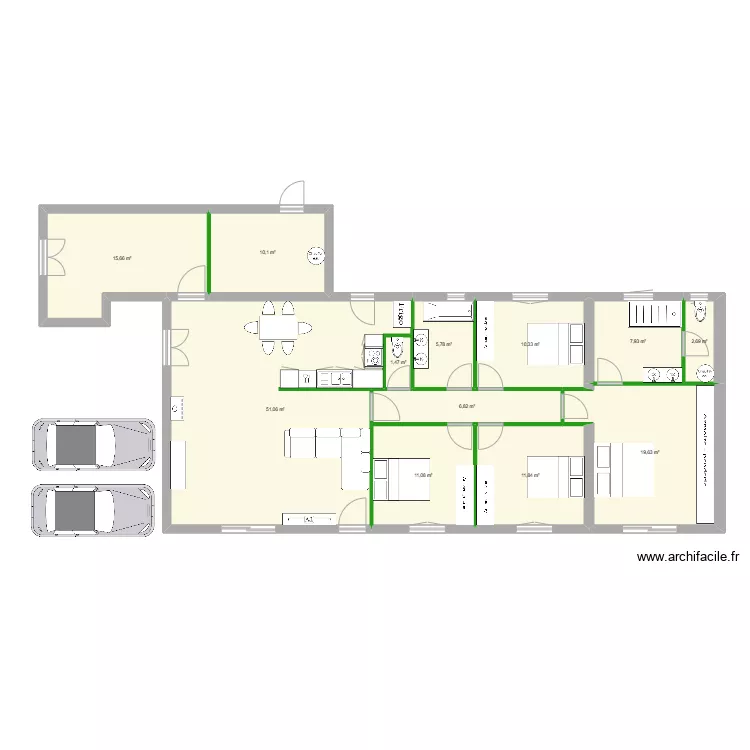 Malves Salon V6. Plan de 