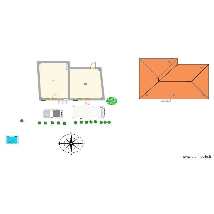 maison. Plan de 4 pièces et 128 m2
