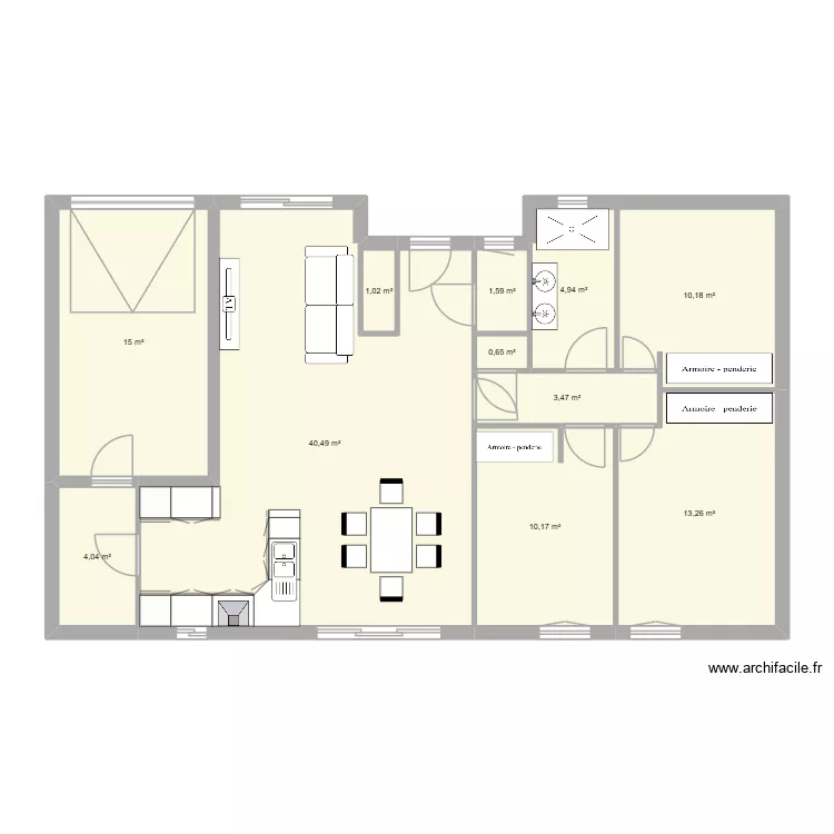 Plan maison2. Plan de 11  et 105 m²