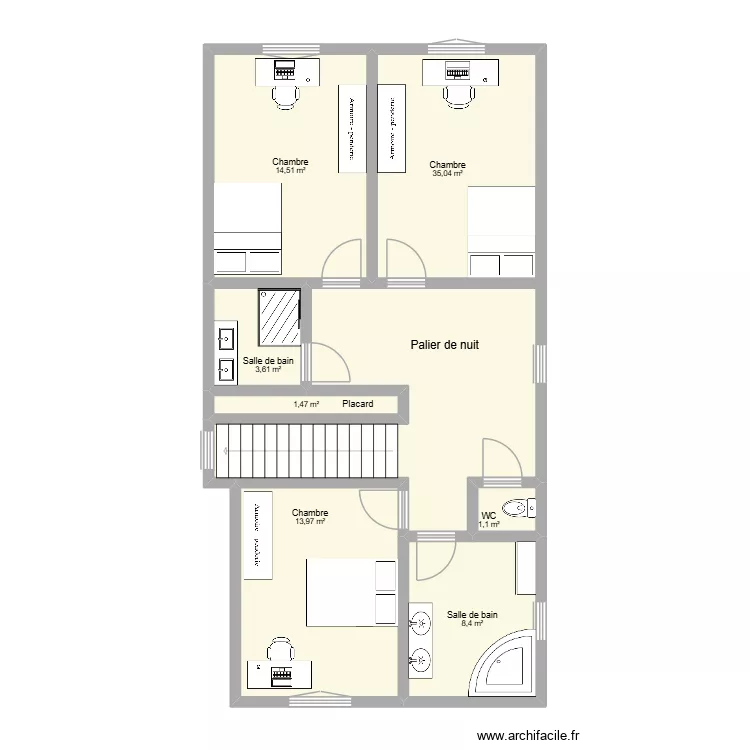 Dion Fond Generet 1er. Plan de 7  et 78 m²