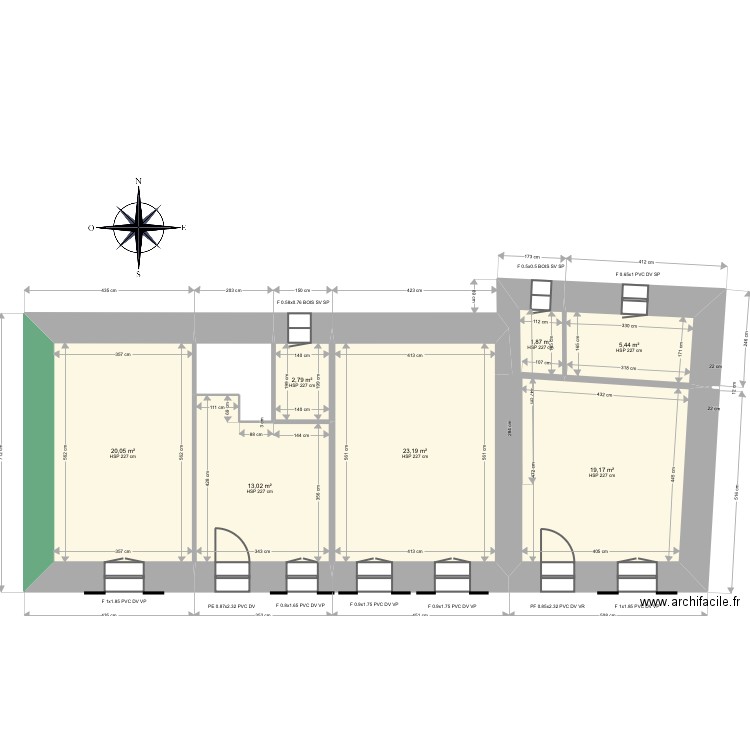 ML24006926 Bis. Plan de 15 pièces et 180 m2