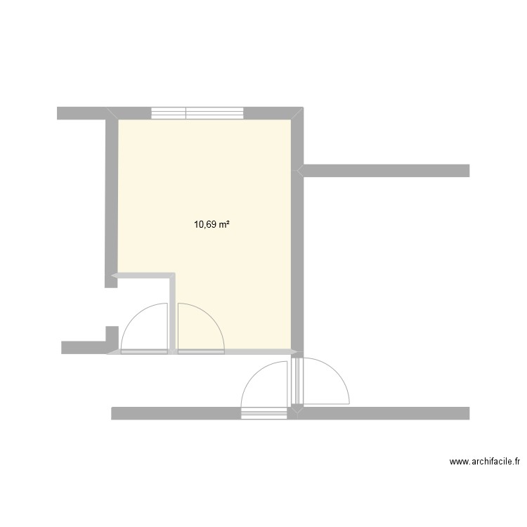 Chambre Apres. Plan de 1 pièce et 11 m2