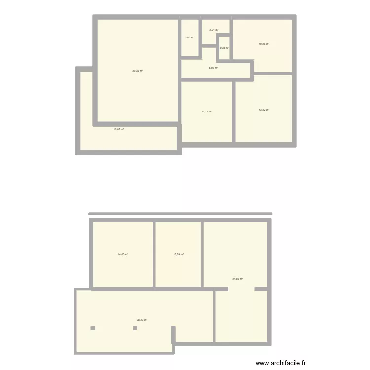 luynes. Plan de 13  et 163 m²