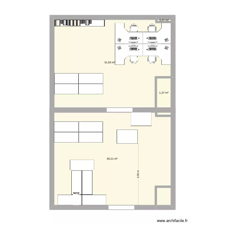 Feuillants. Plan de 4 et 68 m² Feuillants. Plan de 4 et 68 m²