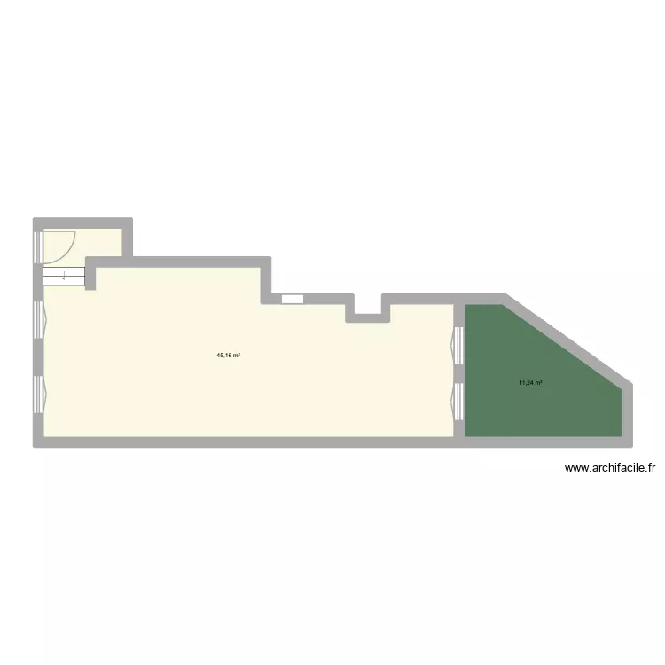 THIERS RDC BASE. Plan de 2 Pièces et 56 m² THIERS RDC BASE. Plan de 2 Pièces et 56 m²