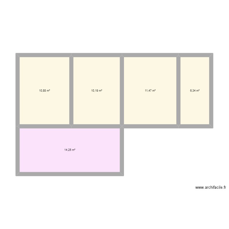 ESSAI1. Plan de 5 pièces et 53 m2