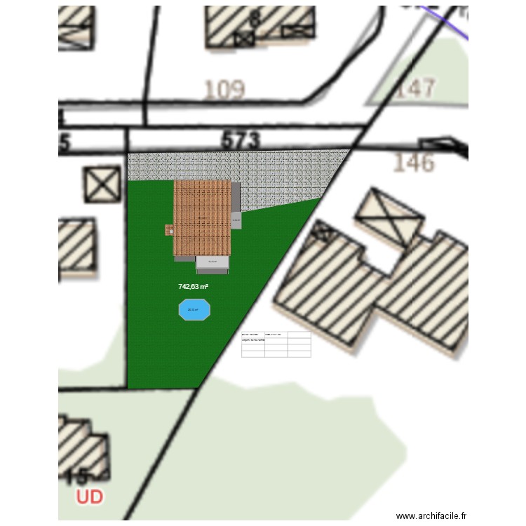 Plan de masse besse - existant. Plan de 0 pièce et 0 m2