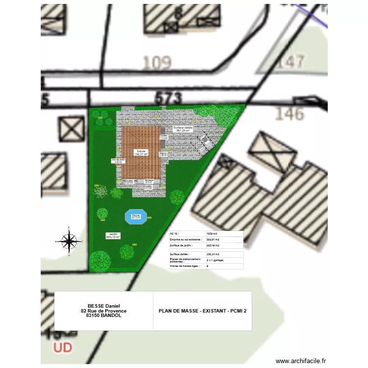 Plan de masse besse - existant. Plan de Plan de masse besse - existant. Plan de