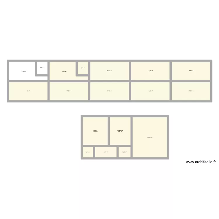 Plan Residence Franceville. Plan de 18  et 172 m²