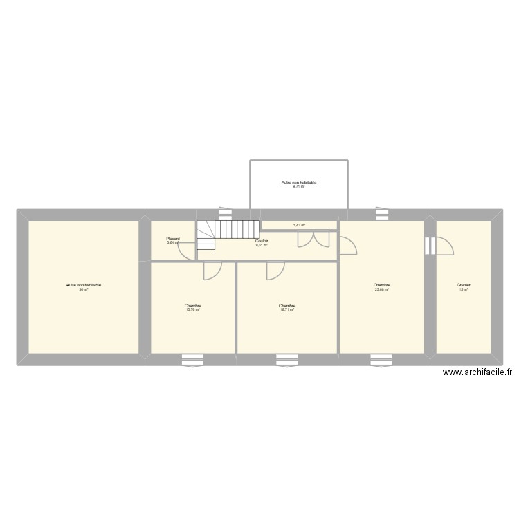 Maison 1er etage R.. Plan de 9 pièces et 127 m2