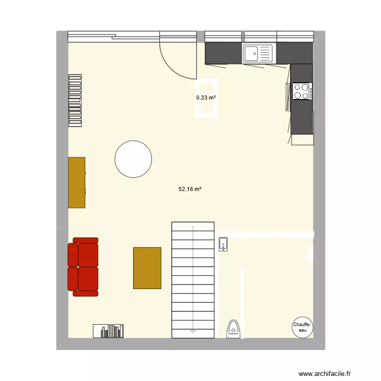 Maison Thuir. Plan de 2  et 53 m²