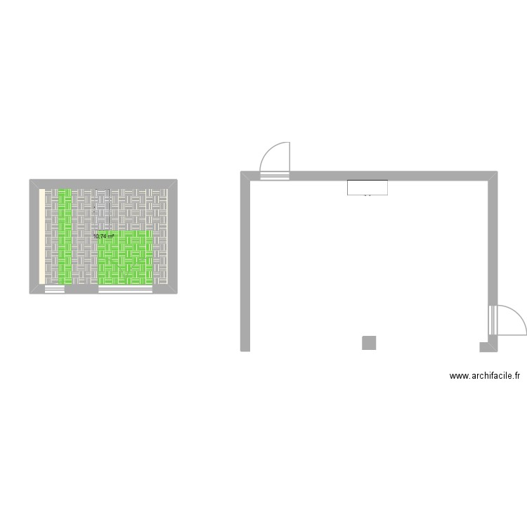 Garage et Cabane. Plan de 1 pièce et 11 m2