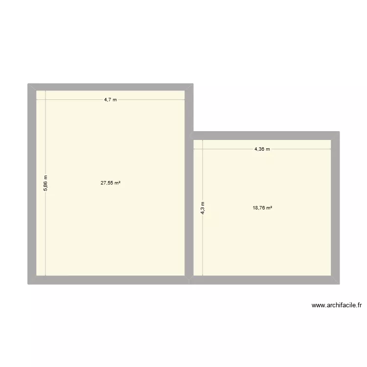 Projet SCI Réal Walls. Plan de 2 et 46 m² Projet SCI Réal Walls. Plan de 2 et 46 m²