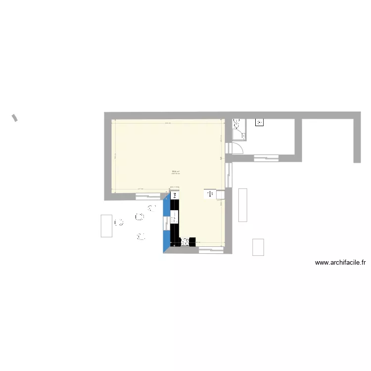 CASA. Plan de 1  et 60 m²