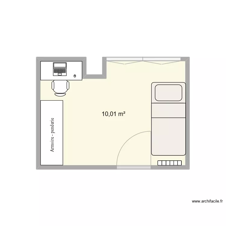 TANDIA yacouba. Plan de 1 Pièce et 10 m² TANDIA yacouba. Plan de 1 Pièce et 10 m²