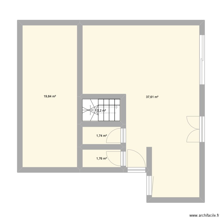 MAISON CRAON_RDC. Plan de 5 pièces et 63 m2